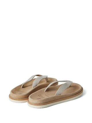 Brunello Cucinelli Suede Platform Thong Slippers