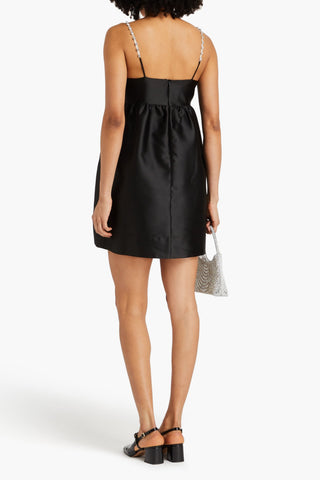 SANDRO CRYSTAL-EMBELLISHED SATIN MINI DRESS - Size 40