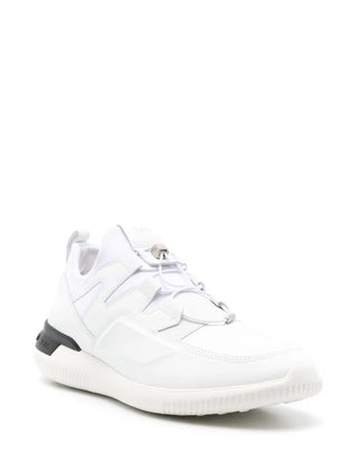 Tods Leather and Technical Fabric Low-Top Sneakers with Toggle Lacing
