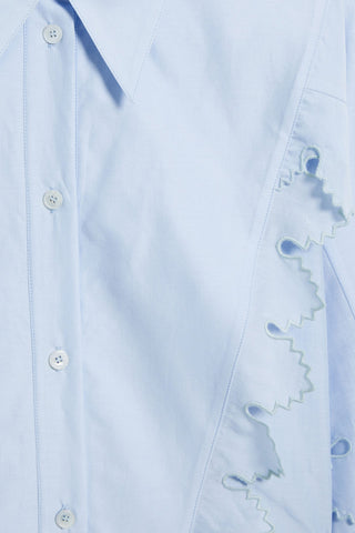 STELLA MCCARTNEY SCALLOPED COTTON AND SILK-BLEND SHIRT - Size 46