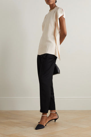 TOTEME DRAPED CREPE TOP - Size 36
