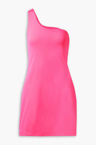GIRLFRIEND COLLECTIVE BIANCA ONE-SHOULDER STRETCH-JERSEY TENNIS DRESS - Size XXS