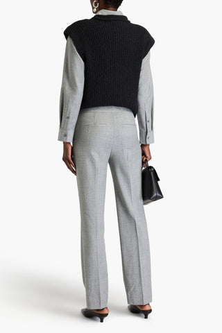 THEORY MLANGE WOOL-FLANNEL STRAIGHT-LEG PANTS - Size 12