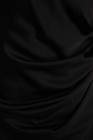 SIMKHAI HANSEL RUCHED SATIN-CREPE HALTERNECK MIDI DRESS - Size 0