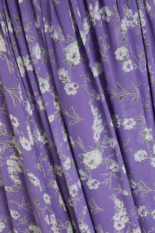 ULLA JOHNSON RUFFLED FLORAL-PRINT SILK-GEORGETTE MIDI DRESS - Size 4