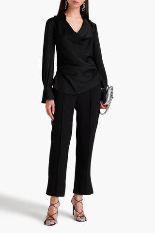 SIMKHAI SYMONE DRAPED SATIN-CREPE BLOUSE - Size 2