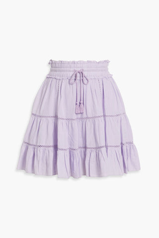 ISABEL MARANT LIOLINE TIERED COTTON-BLEND JACQUARD MINI SKIRT - Size 36