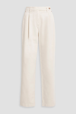 BRUNELLO CUCINELLI PLEATED HIGH-RISE STRAIGHT-LEG JEANS - Size 42
