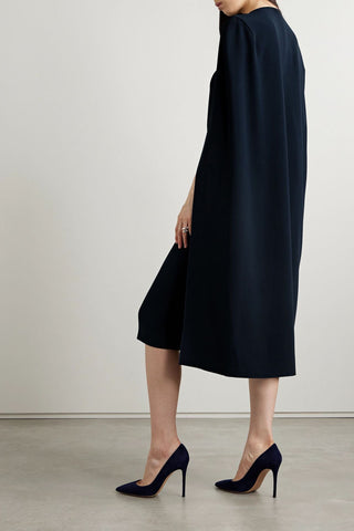 STELLA MCCARTNEY CAPE-EFFECT CREPE MIDI DRESS - Size 36