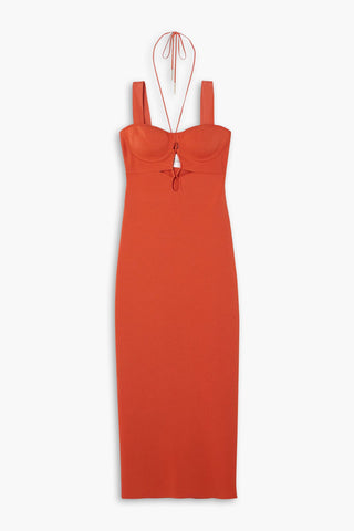GALVAN  LONDON KALI CUTOUT STRETCH-KNIT MIDI DRESS - Size S
