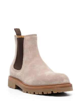 Brunello Cucinelli Suede Chelsea Boots with Lug Sole