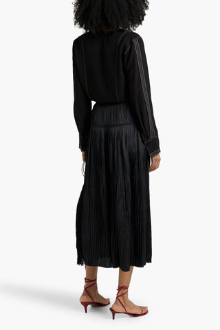 ULLA JOHNSON SAFI EMBROIDERED CREPE BLOUSE - Size 4