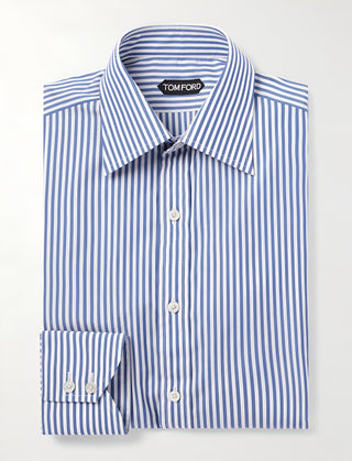Tom Ford Striped Cotton Point-Collar Dress Shirt