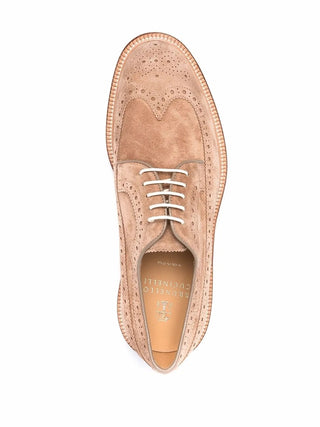 Brunello Cucinelli Tobacco Suede Lace-Up Brogue Derby Shoes