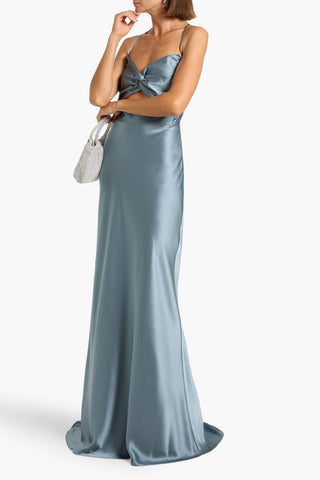 MICHELLE MASON TWISTED CUTOUT SILK-SATIN GOWN - Size 4