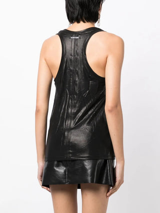Tom Ford Metallic-Effect Racerback Top Black
