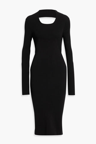 RICK OWENS COLUMN CUTOUT STRETCH-KNIT MIDI DRESS - Size M
