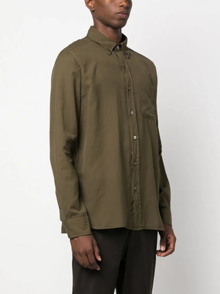 Tom Ford Linen Button-Down Long-Sleeve Shirt with Flap Pocket