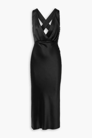 KHAITE MILO SILK-SATIN MIDI DRESS - Size 6