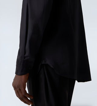 Tom Ford Men’s Black Viscose Point Collar Dress Shirt