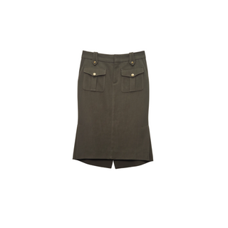 Tom Ford Cotton Twill Flap Pocket Midi Skirt