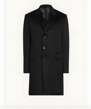 Tom Ford Satin Notched-Lapel Cashmere Overcoat