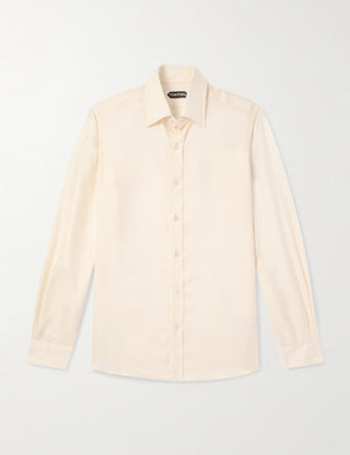 Tom Ford Silk Button-Down Dress Shirt in Light Peach