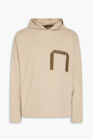 JACQUEMUS DESENHO APPLIQUD COTTON-JERSEY HOODIE - Size XS