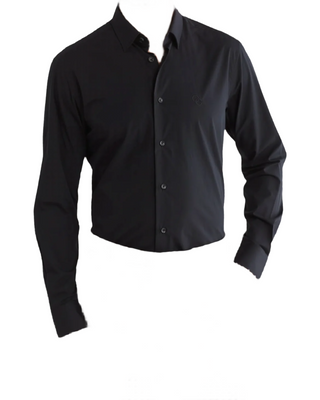Cavalli Class Cotton Point-Collar Dress Shirt with Embroidered Logo