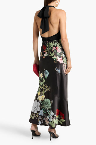 ALICE + OLIVIA TERESE FLORAL-PRINT SATIN MAXI SKIRT - Size 2