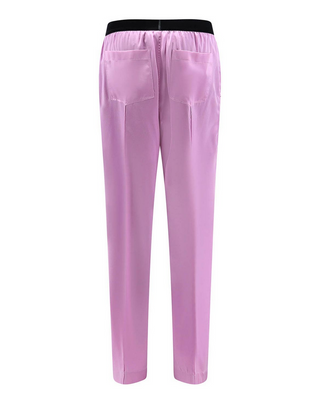 Tom Ford Satin Wide-Leg Trousers with Logo Waistband