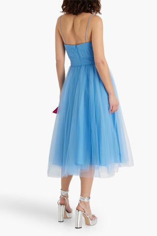 ZAC POSEN GATHERED TULLE MIDI DRESS - Size 6