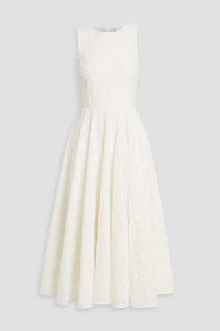 FRAME BRODERIE ANGLAISE COTTON MIDI DRESS - Size S