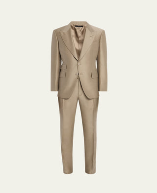 Tom Ford Silk Blend Single-Breasted Suit Stone