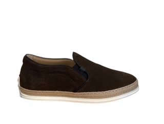 Tods Perforated Suede Espadrille Loafers