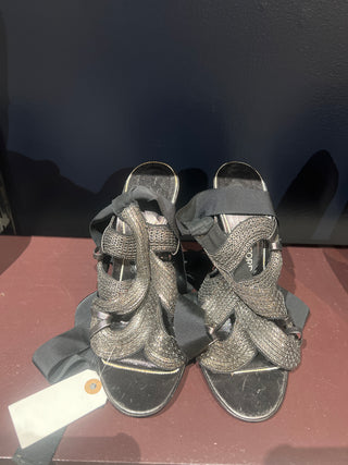 Tom Ford TOM FORD Metallic Chain Ankle-Tie Heeled Sandals