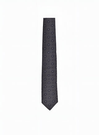 Brunello Cucinelli Brunello Cucinelli Silk Dotted Geometric Tie in Lead