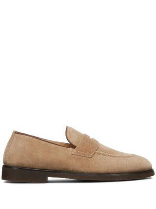 Brunello Cucinelli Light Brown Suede Penny Loafers