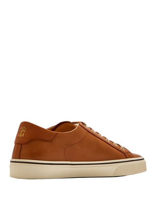 Brunello Cucinelli Mens Leather Sneakers in Brown