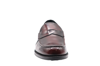 Tods Burgundy Polished Leather Penny Loafers