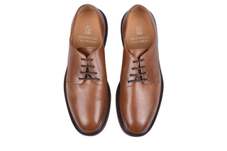 Brunello Cucinelli Smooth Leather Lug Sole Derby Shoes