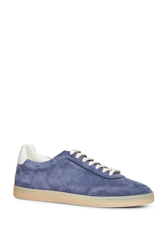 Brunello Cucinelli Low-Top Lace-Up Sneakers In Blue