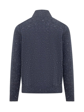 Brunello Cucinelli Flecked Knit Stand-Collar Zip-Up Cardigan
