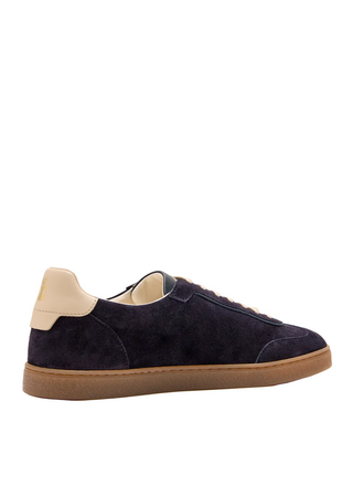 Brunello Cucinelli Mens Suede Sneakers in Navy