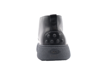 Tods Mens Black Leather Gommino Ankle Boot Shoe