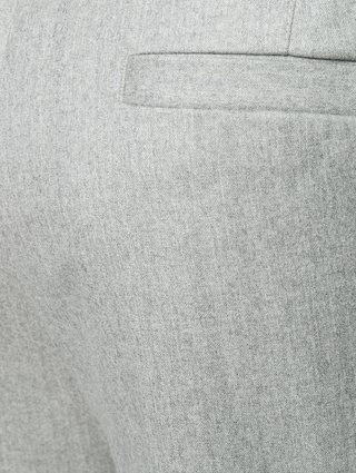 Brunello Cucinelli Grey Wool Blend Pleated Drawstring Trousers