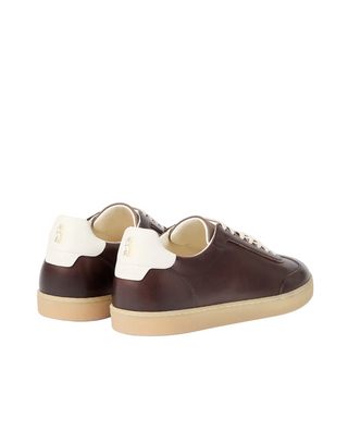 Brunello Cucinelli Mens Calfskin Sneakers in Ebony