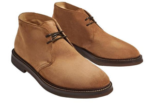 Brunello Cucinelli Light Brown Suede Lace-Up Chukka Boots