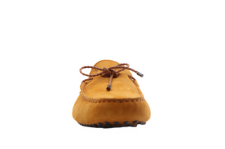 Tods Orange Suede Laced Braided Gommino Driver Shoe