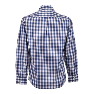 Brunello Cucinelli Ocean Blue Gingham Cotton Button-Up Shirt